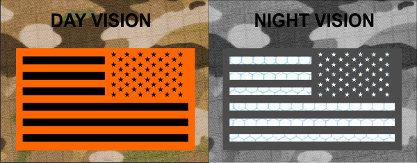 REVERSE USA IR PATCH BLACK ON ORANGE SOLASX1162